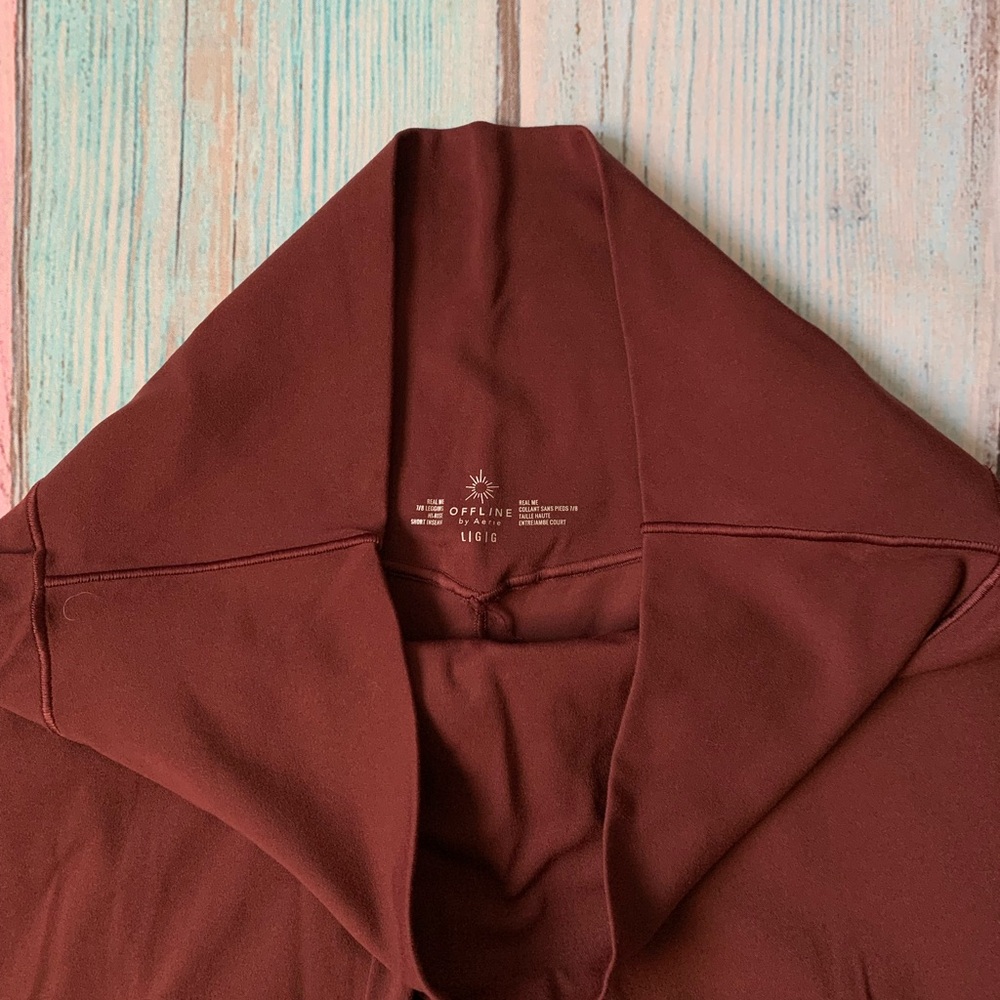 aerie High-Rise Wine-Colored Leggings - Picture 4 of 6